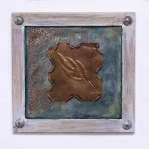 Handcrafted Raised Leaf Design Wall Art with Artisan Details