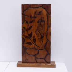 Handcrafted Engraved Olive Branch Wood Decorative Table Accent