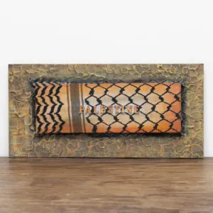 Artisan Palestine Lettering and Keffiyeh Panel Wall-Mounted Key Holder