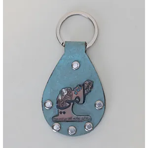 Handmade Natural Leather Keychain with Arabic Mother Lettering