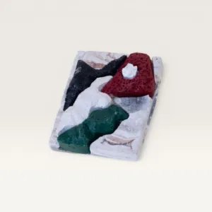 Handmade Jordan Flag Stone Mosaic Refrigerator Magnet, 4x5 cm