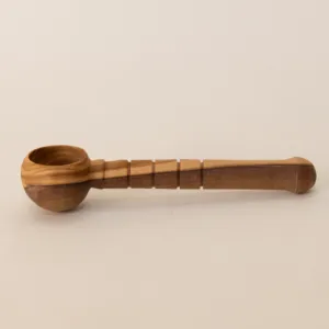 Hand-Carved Olive Wood Mini Spoon with Deep Rounded Bowl