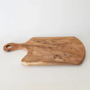 Olive Wood Paddle Cutting Board with Round Hanging Handle