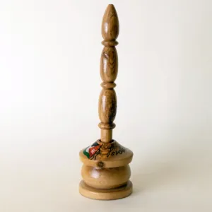 Turned Wooden Incense Holder Stand with Jordan Flag Detail