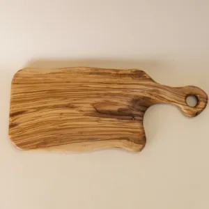 Sculpted-Edge Wooden Serving Board with Hanging Loop Handle