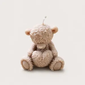 Handmade Brown Teddy Bear Candle with Vanilla Scent - 115g