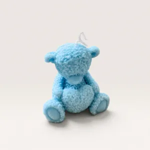Handmade Blue Teddy Bear Candle with Cotton Scent - 115g