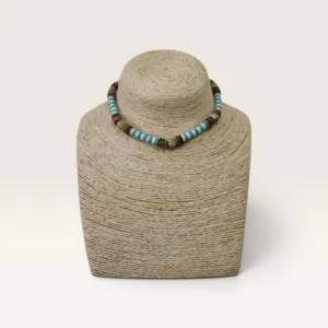 Turquoise and Brown Beaded Handmade Necklace Handmade and Adjustable