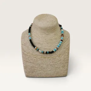 Black and Turquoise Beaded Handmade Necklace Handmade and Adjustable