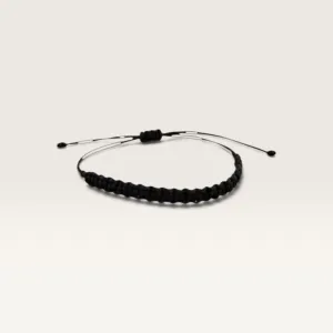Black Braided Adjustable Cord Bracelet for Everyday Wear