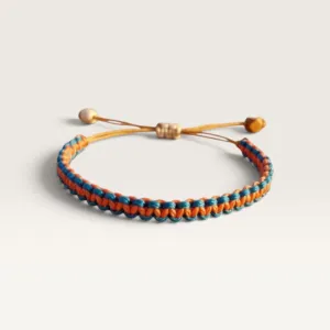 Orange Blue and Yellow Braided Adjustable Cord Bracelet