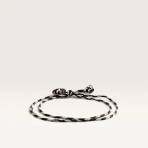Black and White Braided Cord Bracelet for Everyday Wear