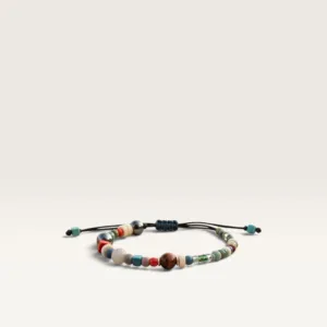 Black Cord Bracelet with Multicolor Beads for Everyday Wear