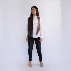 ياقة أزياء منفصلة من الستان والجلد، مقاس حر بتصميم حرفي أنيق