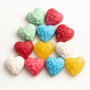 Floral Embossed Heart Glycerin Soap Favor – 3x5x5 cm (Available In Colors)