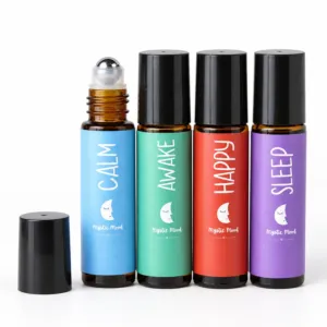 Harmony Aromatherapy Essential Oil Roller Gift Set – 4 × 10 ml