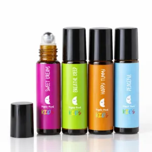Kids Aromatherapy Essential Oil Roller Gift Set – 4 × 10 ml