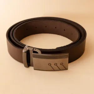Unisex Leather Belt – Brown with Utility Buckle (Available In Sizes)