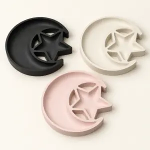 Ramadan Crescent Concrete Dish with Optional Scented Candle (Available In Scents and Colors)