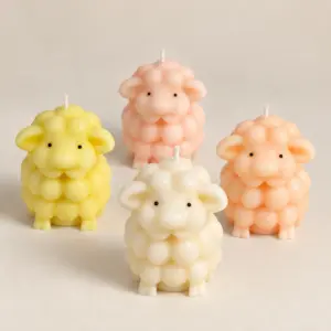 Handmade Large Eid Sheep Sculpted Scented Candle – 7 cm (Available In Scents and Colors)