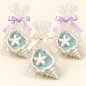 Seashell Scented Candle with Starfish Detail (Available In Scents and Colors)