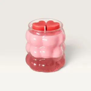 Romantic Heart-Topped Scented Candle in Glass (Available In Scents and Colors)