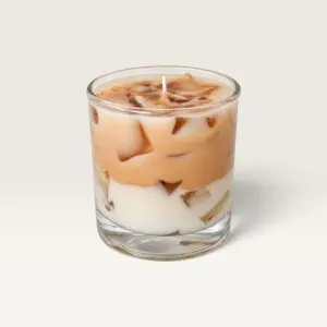 Iced Latte Scented Candle in Clear Glass with Ice Detail (Available In Scents and Colors)