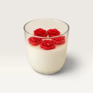 Mini Rose Flower Scented Candle in Glass (Available In Scents and Colors)