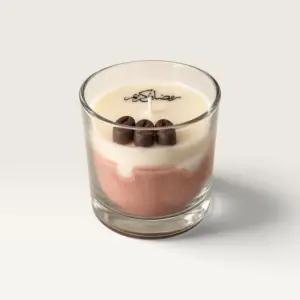 Coffee-Inspired Scented Candle in Glass with Bean Detail (Available In Scents and Colors)