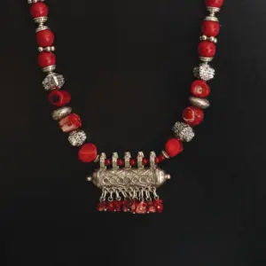 Handcrafted Bamboo Coral Indian-Pendant Necklace