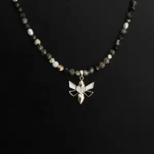 Handcrafted Delicate Black Onyx Necklace with Distinctive Detail
