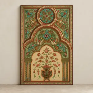 Tree of Life Arch Arabesque Wooden Wall Art – 120x80 cm