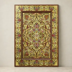 Gold Geometric Arabesque Wooden Wall Art – 104x74 cm