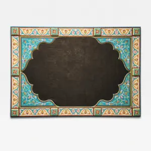 Customizable Turquoise Arabesque Wall Art – 120x80 cm