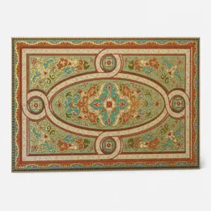 Heritage Arabesque Medallion Wooden Wall Panel – 117x187 cm