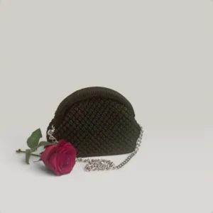 Small Crochet Evening Bag with Hidden Metal Frame - Custom Color