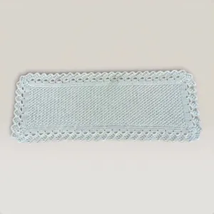 Off-White Handmade Table Runner - Polyester Yarn 90x34 cm