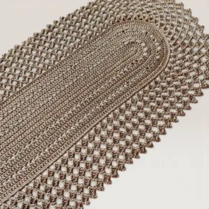 Light Brown Handmade Table Runner with Side Set Option - 93x34 cm