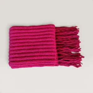 Mikasa Red Handmade Trend Scarf - Soft 25% Wool Blend