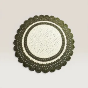 Handmade Crochet Round Side Table Mat - Cotton 60 cm Customizable