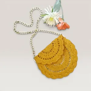 Velvet Crochet Mini Bag for Kids with Inner Lining - Small Size