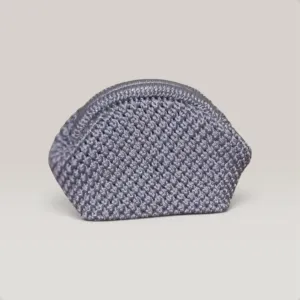 Silver Crochet Evening Bag - Premium Turkish Yarn Handmade