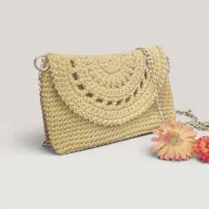 Handmade Crochet Crossbody Everyday Bag - 22x14 cm - Custom Color