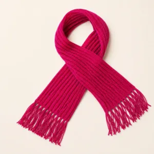 Mikasa Red Handmade Trend Scarf - Soft 25% Wool Blend - 20x150x3 cm
