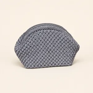 Silver Crochet Evening Bag - Turkish Yarn Handmade - 22x15x5 cm