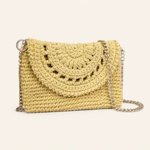 Handmade Crochet Crossbody Everyday Bag - Custom Color - 22x14 cm