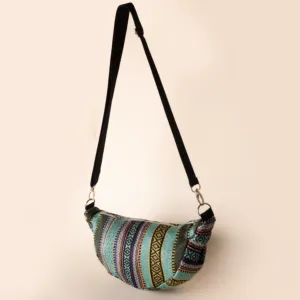 Sage Green Earth Crossbody Bag with Secure Zip Pocket - 25x20x7 cm