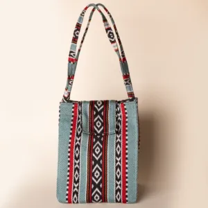 Turquoise Oasis Bedouin Lunch Box Bag Thermal Felt - 24x22x15 cm