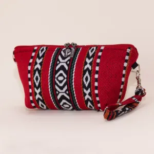 Crimson Festive Heritage Makeup Bag Water-Resistant - 25x15x8 cm