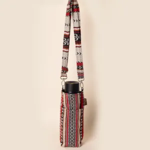 Scarlet Heritage Water Bottle Bag Cotton Handmade Travel - 18x10x6 cm